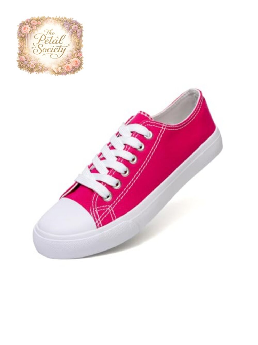 Women's Canvas Fashion Sneakers Lace-Up Low Top Tennis Shoes Cushioned Insole